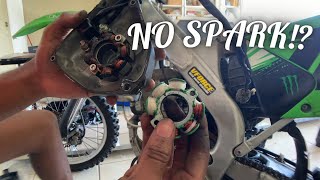 INSTALLING A KX250f STATOR NO SPARK [upl. by Strong]