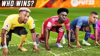 FIFA 22 PACESPEED TEST  Who is the fastest player in the game [upl. by Bendix]