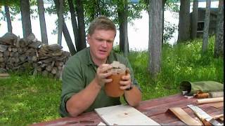 Ray Mears  How to make a container from birch bark Bushcraft Survival [upl. by Alyag]