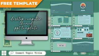 How to Make Desktop Computer Themed Powerpoint Template  FREE TEMPLATE [upl. by Ellenrad]