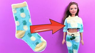 How to Make CLOTHES for BARBIE Doll  Barbie Clothes Ideas [upl. by Piselli]