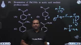 Bromination of PhCOMe in acetic acid medium produces mainly [upl. by Gunar430]