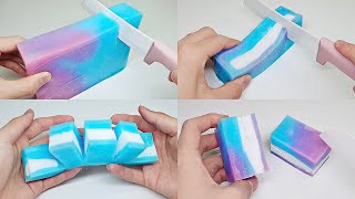 🦄우주를 적신 멜라민 스폰지 썰기 ASMR🔪  구질구질  Cutting the slime of the melamine sponge  スポンジスライム [upl. by Oemor]