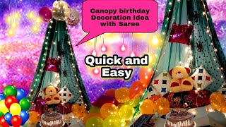 Canopy decoration bed canopy decoration for birthday Cabana decoration white net decoration [upl. by Fowkes947]