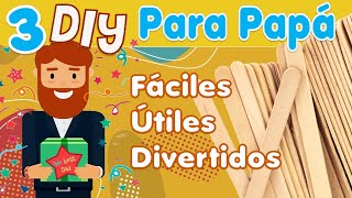 Manualidades para el día del padre abuelo fáciles con palitos de helado REGALOS papá 🧔 paleta madera [upl. by Limemann]