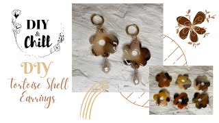 DIY Tortoise Shell Polymer Clay Earrings [upl. by Wilhelmine]