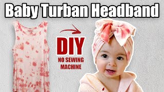 Baby Turban Headband Tutorial With Bows  EASY [upl. by Nnylanna]