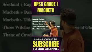 RPSC GRADE1 MACBETH reet2022englishbyraviacharyasir GRADE1RAVIACHARYASIR [upl. by Jdavie]