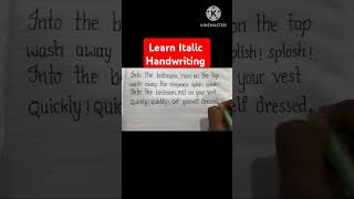 Learn Italic Handwriting handwriting improvehandwritting calligraphy [upl. by Kakalina]