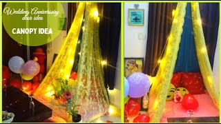 MARRIAGE ANNIVERSARY DECORATION AT HOME DIY CANOPY IDEA  ANNIVERSARY DECORATION TENT DECOR IDEAS [upl. by Touber332]