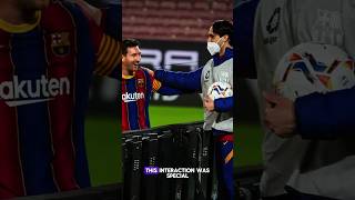 Messi Celebrating with the ball boy ⚽ shortsvideo footballstories footballstory [upl. by Lubbi]