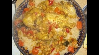 Couscous marocain au poulet  ingrédient en barre dinfo  étapes en comm [upl. by Waldack]