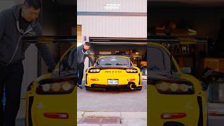 Mazda RX7 YELLOW 😃👍 drift attack mazdarx7 creator otomotif jdm reaction stanced cars [upl. by Emmy]