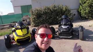 Can Am Spyder F3s vs Ryker Test  Speed Cornering Sound [upl. by Ahsiryt]