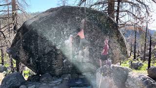 Global Warming v9 Erratica Lake Tahoe Bouldering [upl. by Bruner]