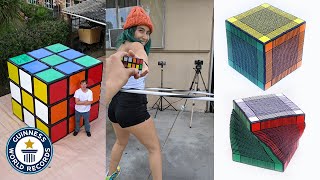 Insane Rubiks Cube world records  Guinness World Records [upl. by Laekcim]