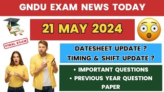 GNDU EXAM NEWS TODAY 😱 GNDU LATEST UPDATE ✔️ DATESHEET  IMPORTANT QUESTIONS  QUESTION PAPER [upl. by Fogel]