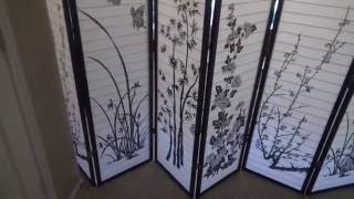 8 Panel Bamboo Floral Room Divider Review [upl. by Carn322]