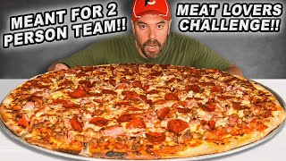 This 24Inch “Carnivore” Meat Lovers Pizza Challenge Is Meant for 2Person Teams [upl. by Asyar]