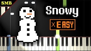 UNDERTALE  SNOWY  Easy Piano Tutorial [upl. by Elli]