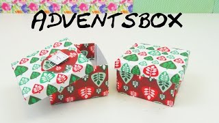 Geschenkbox basteln DIY Weihnachts Geschenkebox Anleitung Adventskalender Schachtel  deutsch [upl. by Peskoff]