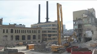 Demolition of Schlitz brew house nears completion [upl. by Jilli444]