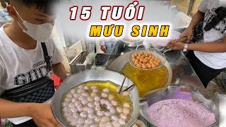 Chàng trai 15 Tuổi Chững Chạc chiên bánh Điêu Luyện một mình mưu sinh [upl. by Sisak]