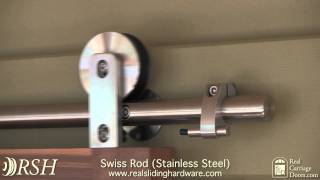 Stainless Steel Sliding Barn Door Hardware  Demonstration [upl. by Sivrup706]