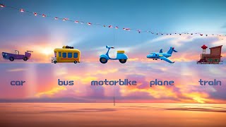 Car Bus Motorbike Plane Train  Kids Learning Video  EDUCATIONAL MOBILE GAME  IHumanBooks [upl. by Allimaj804]