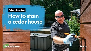 Paint like a Pro  How to stain a cedar house [upl. by Assenal]