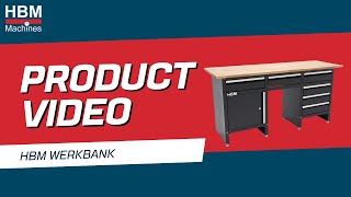 HBM 171 Cm Werkbank Met 6 Laden 1 Deur en Massief Houten Werkblad  Productvideo [upl. by Switzer]