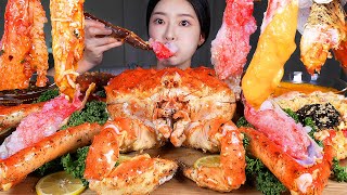 ASMR MUKBANG  3kg 넘는 킹크랩 🦀 킹크랩회 찜 게딱지볶음밥 먹방 7lb KING CRAB RAW KING CRAB BOILED CRAB FRIED RICE [upl. by Anh]