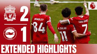 Salah Winner At The Kop End  Extended Highlights  Liverpool 21 Brighton [upl. by Nylecyoj]