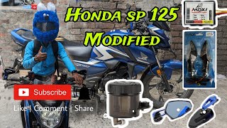 Honda SP125 Bs6 Modified Accessories fittingsmoxi FlasherLiu HJG indicatorHandle miroroil can [upl. by Milburt]