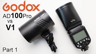 Godox Ad100 vs V1  An Introduction Comparing these two Amazing Lights [upl. by Jaquiss]