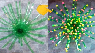 प्लास्टिक की बोटल से गुलदस्ता बनाना। How to make a boukquet from a plastic bottle [upl. by Nosyaj]