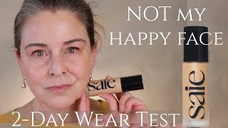 Saie Glowy Super Skin Serum Foundation  Two Day Wear Test  Dry or Mature Skin  hmmm [upl. by Nalek]