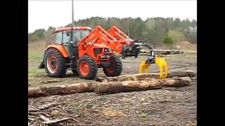 Général Matériel  Grappin forestier sur chargeur de tracteur Grappin de débardage [upl. by Odraleba]