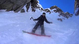 Ski couloir de lENSA Brévent Chamonix 2016 [upl. by Annoyk]