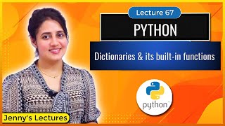 Dictionaries in python  Dictionaries Builtin functions  Python Tutorials for Beginners lec67 [upl. by Anirehtac]