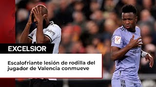 Escalofriante lesión de rodilla del jugador de Valencia conmueve [upl. by Prochora]