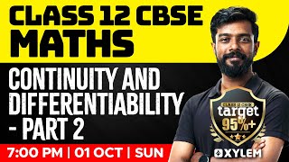 Class 12 CBSE  Maths  Continuity and Differentiability  Part 2  Xylem CBSE 11 amp 12 [upl. by Shirl]