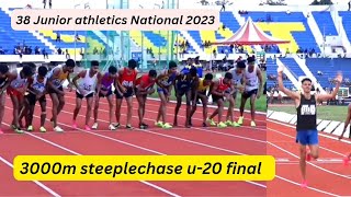 3000m steeplechase race  under 20 men final  junior national athletics 2023 [upl. by Iva]