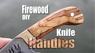 How to make knife handles or scales from firewood [upl. by Hawk942]