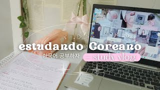 STUDY VLOG estudando Coreano sozinha gramática vocabulário e pronuncia🇰🇷💌🤍🌷 [upl. by Nodnerb792]