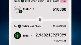 Finally Matmo Mamo Airdrop Tocken Swap To Bnb On Trust Wallet [upl. by Baten]