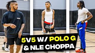 DDG Polo G amp NLE Choppa DESTROYS team in 5v5 Basketball [upl. by Caren]