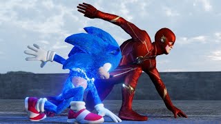 Sonic vs Flash Race Full Movie Animated Part 1 2 3 to 7 Who is Faster Sonic The Hedgehog [upl. by Trisa]