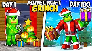 I Survived 100 Days as the GRINCH in Minecraft [upl. by Artinad]