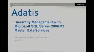 Hierarchy Management with SQL Server 2008 R2 Master Data Services [upl. by Otxilac]